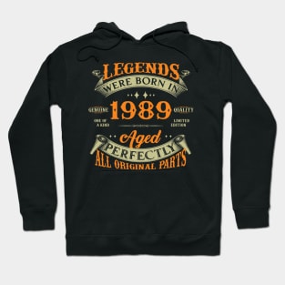 35th Birthday Legends Born In 1989 Hoodie